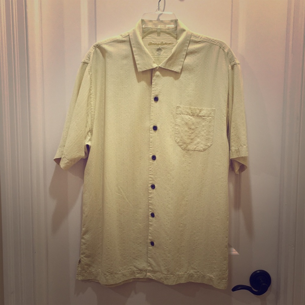 **Tommy Bahama Light Yellow Silk Shirt